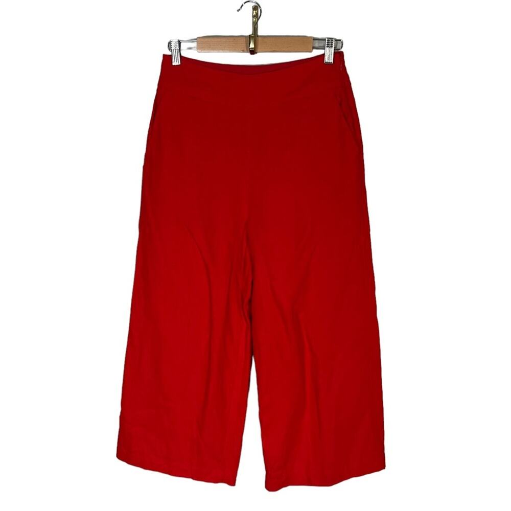 Boden Red Wide Leg Trouser Pants Casual Chic Boho Minimalist Size